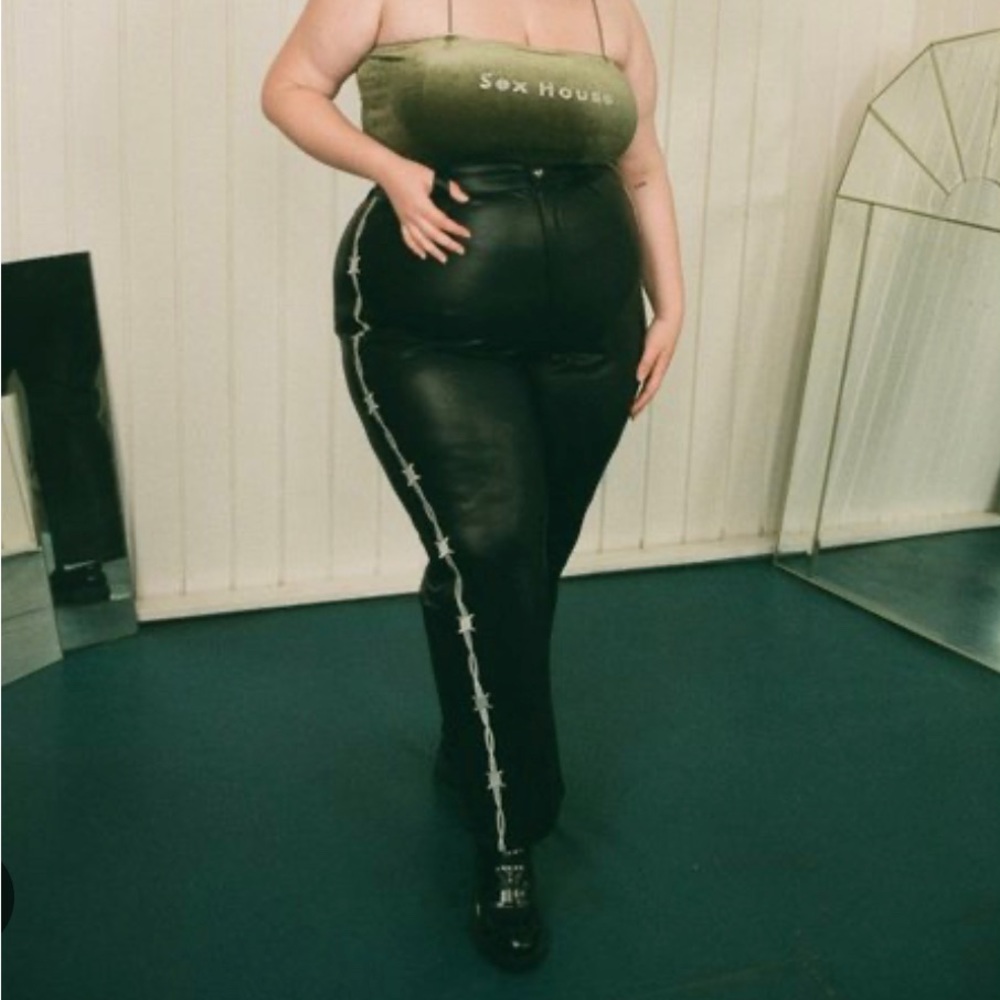 Fashion brand company vegan leather pammy pants